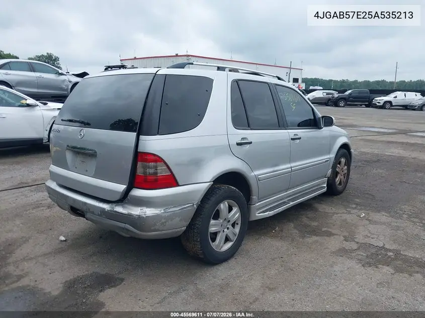 2005 Mercedes-Benz Ml 350 4Matic VIN: 4JGAB57E25A535213 Lot: 45569611