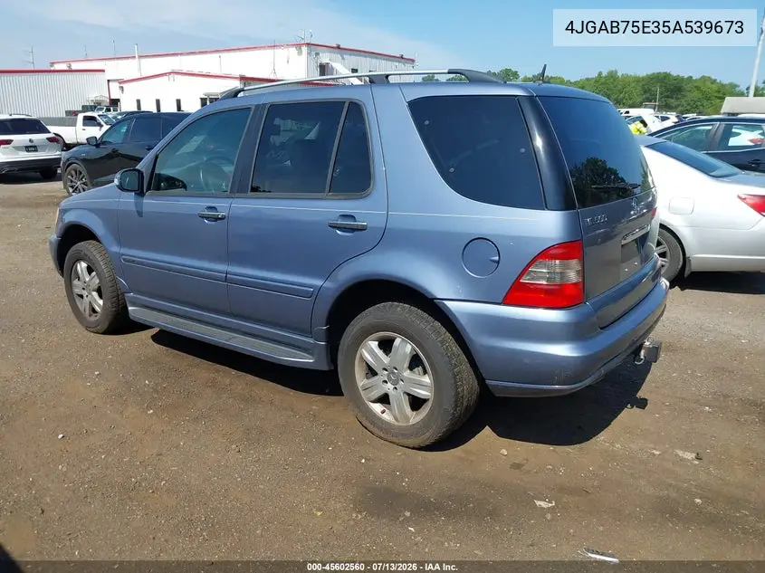 2005 Mercedes-Benz Ml 500 4Matic VIN: 4JGAB75E35A539673 Lot: 45602560