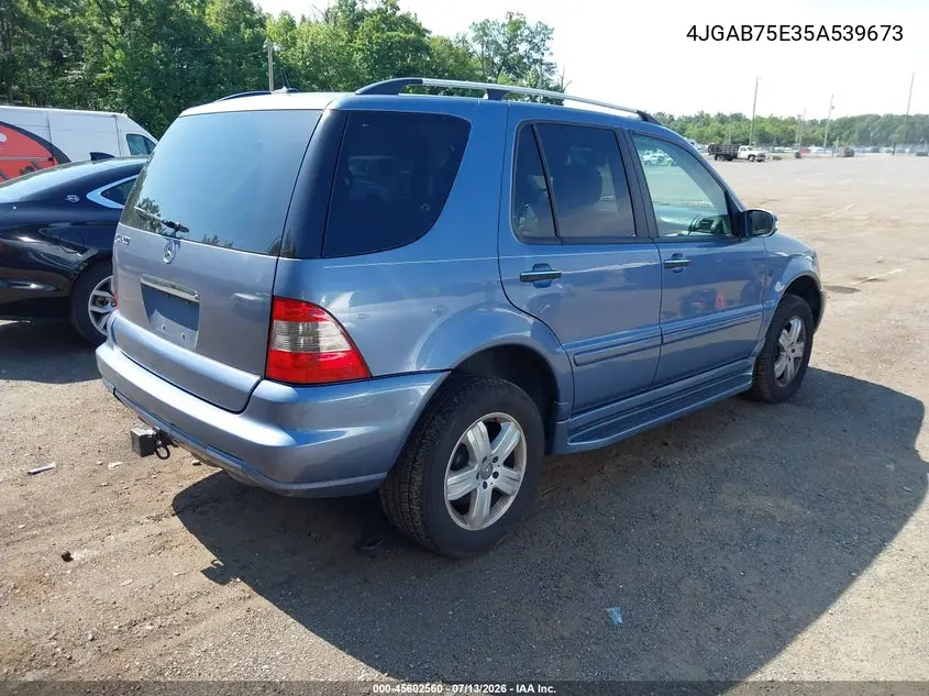 2005 Mercedes-Benz Ml 500 4Matic VIN: 4JGAB75E35A539673 Lot: 45602560