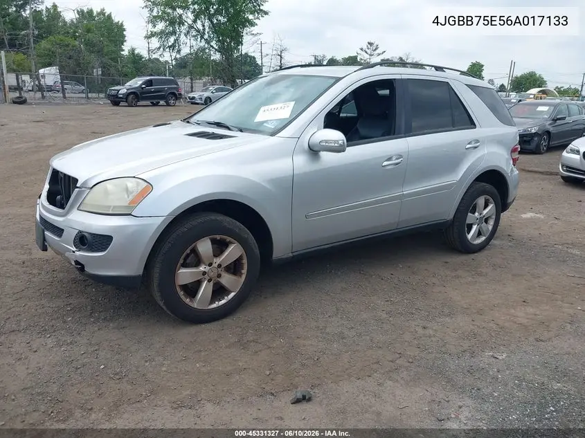 2006 Mercedes-Benz Ml 500 4Matic VIN: 4JGBB75E56A017133 Lot: 45331327