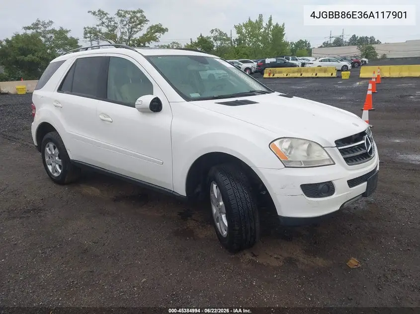 2006 Mercedes-Benz Ml 350 4Matic VIN: 4JGBB86E36A117901 Lot: 45384994