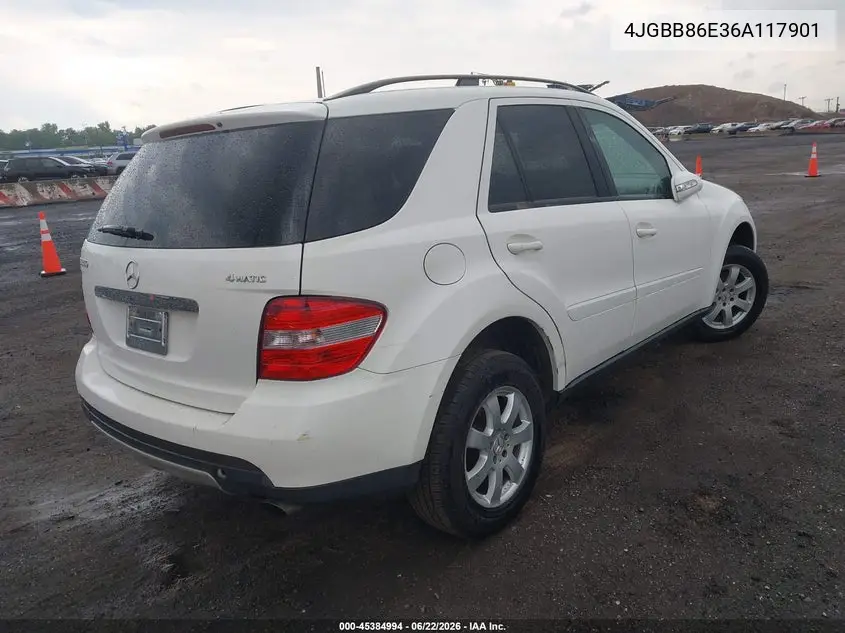 2006 Mercedes-Benz Ml 350 4Matic VIN: 4JGBB86E36A117901 Lot: 45384994