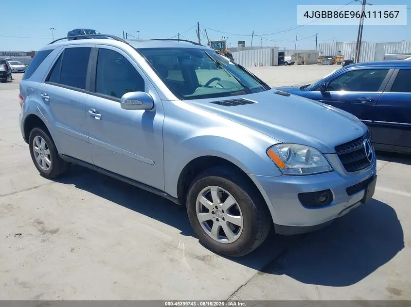 2006 Mercedes-Benz Ml 350 4Matic VIN: 4JGBB86E96A111567 Lot: 45399743