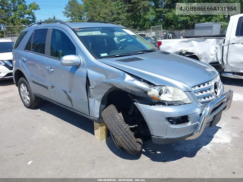 2006 Mercedes-Benz Ml 350 4Matic VIN: 4JGBB86E66A131954 Lot: 45399788