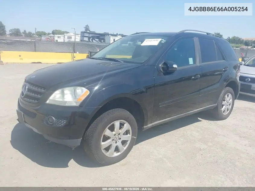 2006 Mercedes-Benz Ml 350 4Matic VIN: 4JGBB86E66A005254 Lot: 45427936