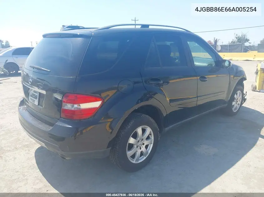 2006 Mercedes-Benz Ml 350 4Matic VIN: 4JGBB86E66A005254 Lot: 45427936