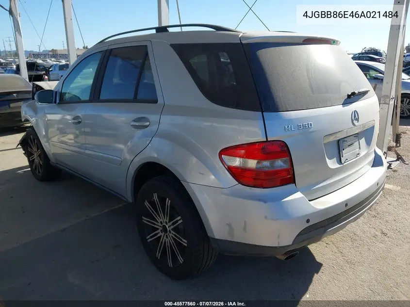 2006 Mercedes-Benz Ml 350 4Matic VIN: 4JGBB86E46A021484 Lot: 45577560