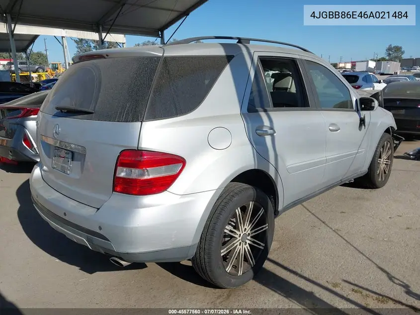 2006 Mercedes-Benz Ml 350 4Matic VIN: 4JGBB86E46A021484 Lot: 45577560