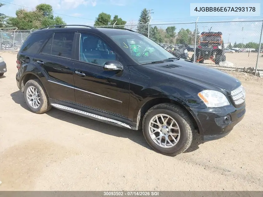 2007 Mercedes-Benz Ml 350 VIN: 4JGBB86E67A293178 Lot: 30093502