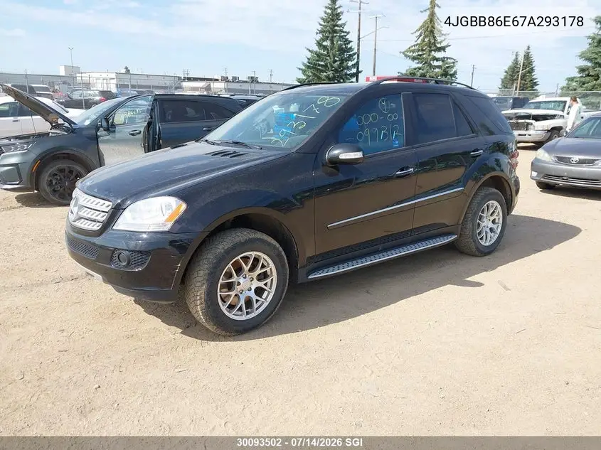 2007 Mercedes-Benz Ml 350 VIN: 4JGBB86E67A293178 Lot: 30093502