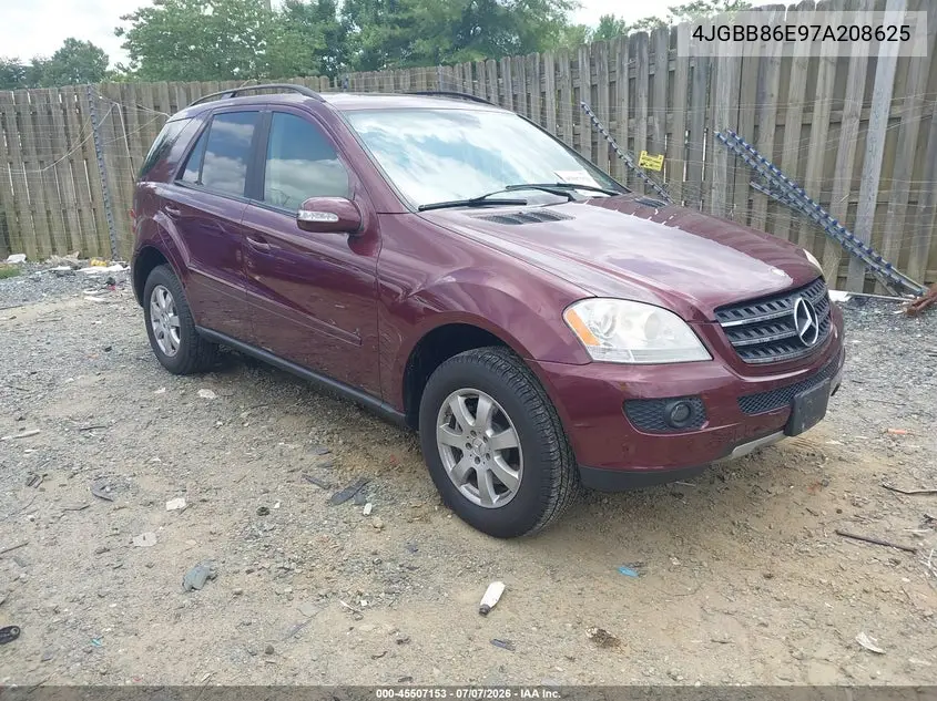2007 Mercedes-Benz Ml 350 4Matic VIN: 4JGBB86E97A208625 Lot: 45507153