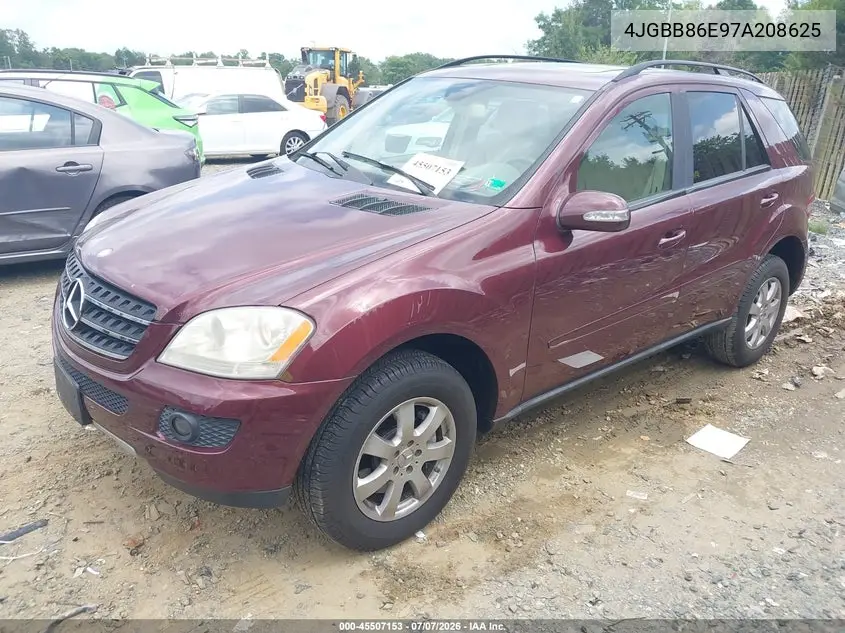 2007 Mercedes-Benz Ml 350 4Matic VIN: 4JGBB86E97A208625 Lot: 45507153