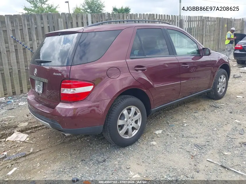 2007 Mercedes-Benz Ml 350 4Matic VIN: 4JGBB86E97A208625 Lot: 45507153