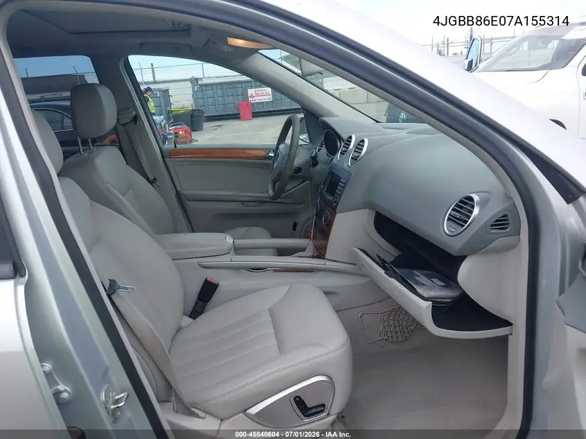 2007 Mercedes-Benz Ml 350 4Matic VIN: 4JGBB86E07A155314 Lot: 45540604