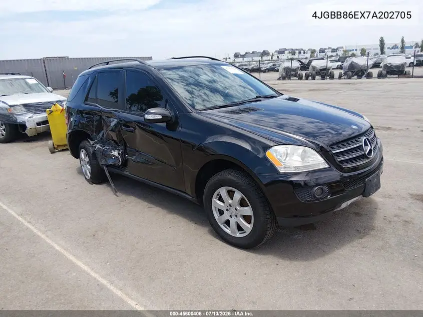 2007 Mercedes-Benz Ml 350 4Matic VIN: 4JGBB86EX7A202705 Lot: 45600406