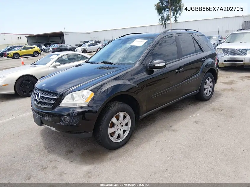 2007 Mercedes-Benz Ml 350 4Matic VIN: 4JGBB86EX7A202705 Lot: 45600406