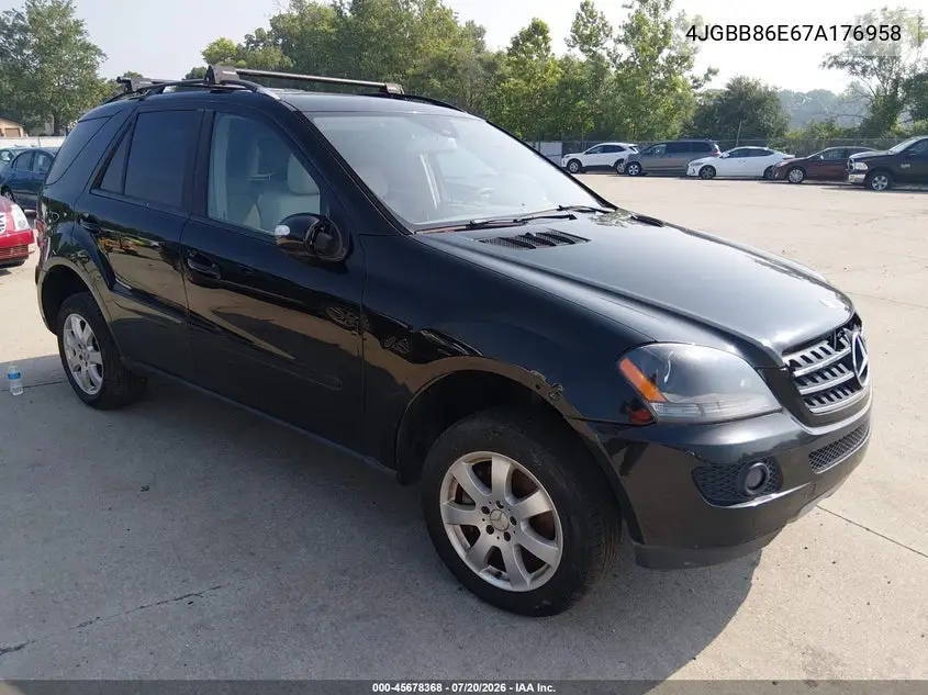 2007 Mercedes-Benz Ml 350 4Matic VIN: 4JGBB86E67A176958 Lot: 45678368