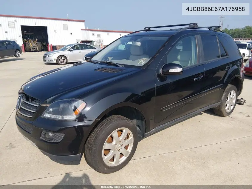 2007 Mercedes-Benz Ml 350 4Matic VIN: 4JGBB86E67A176958 Lot: 45678368
