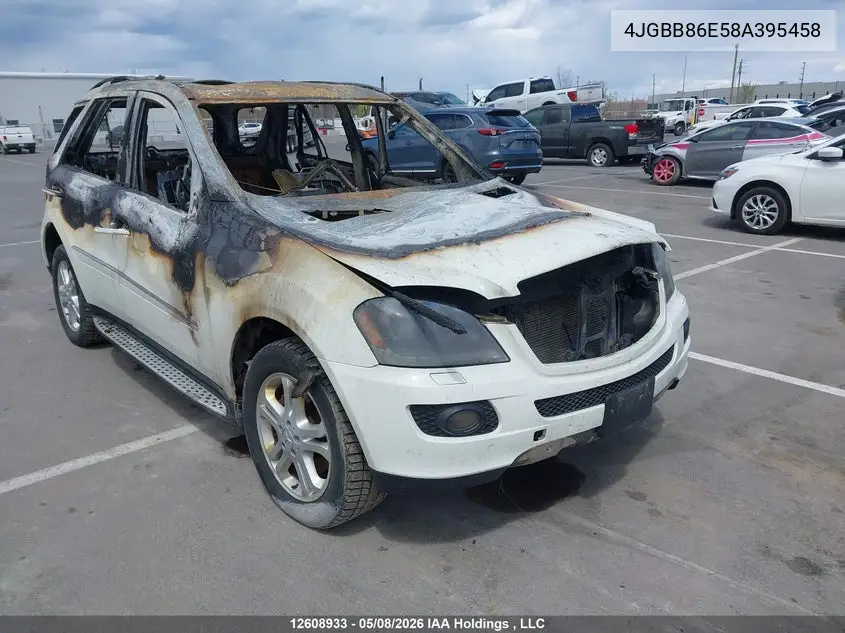 2008 Mercedes-Benz Ml 350 4Matic VIN: 4JGBB86E58A395458 Lot: 12608933