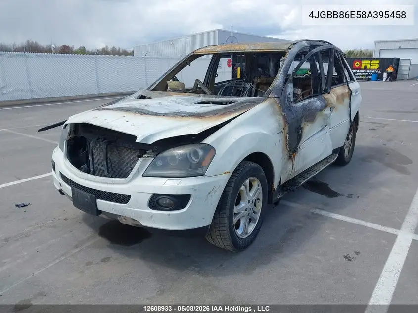 2008 Mercedes-Benz Ml 350 4Matic VIN: 4JGBB86E58A395458 Lot: 12608933