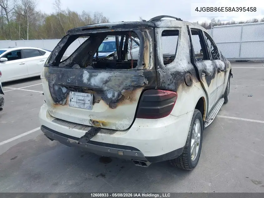 2008 Mercedes-Benz Ml 350 4Matic VIN: 4JGBB86E58A395458 Lot: 12608933