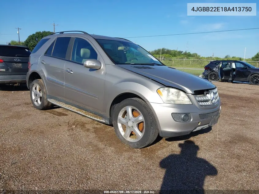 2008 Mercedes-Benz Ml 320 Cdi 4Matic VIN: 4JGBB22E18A413750 Lot: 45351789