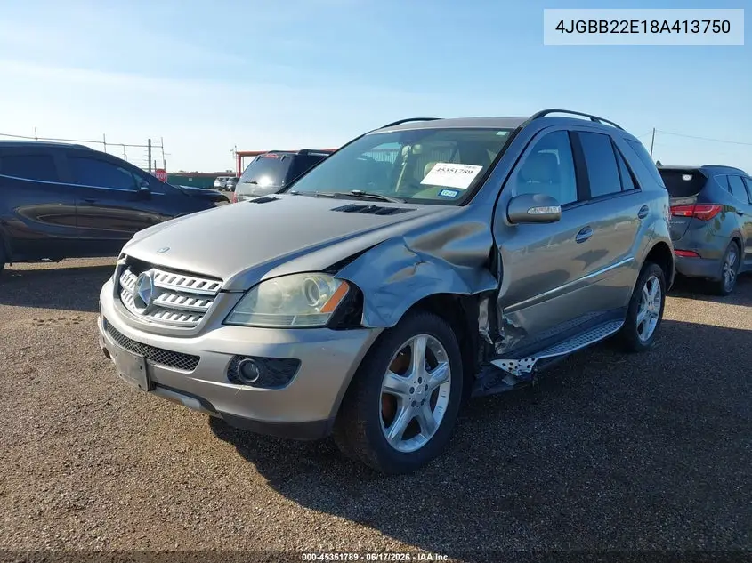 2008 Mercedes-Benz Ml 320 Cdi 4Matic VIN: 4JGBB22E18A413750 Lot: 45351789
