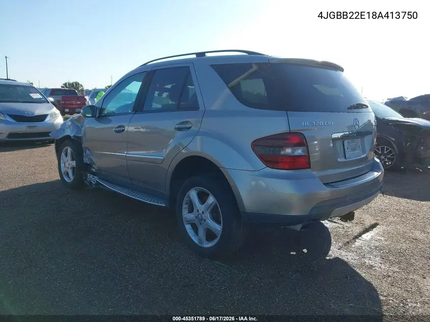 2008 Mercedes-Benz Ml 320 Cdi 4Matic VIN: 4JGBB22E18A413750 Lot: 45351789