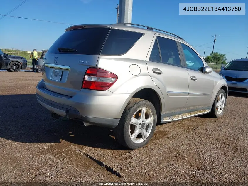 2008 Mercedes-Benz Ml 320 Cdi 4Matic VIN: 4JGBB22E18A413750 Lot: 45351789