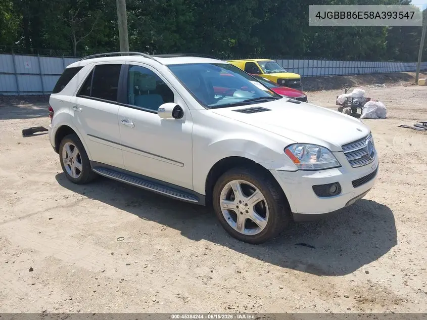 2008 Mercedes-Benz Ml 350 4Matic VIN: 4JGBB86E58A393547 Lot: 45384244