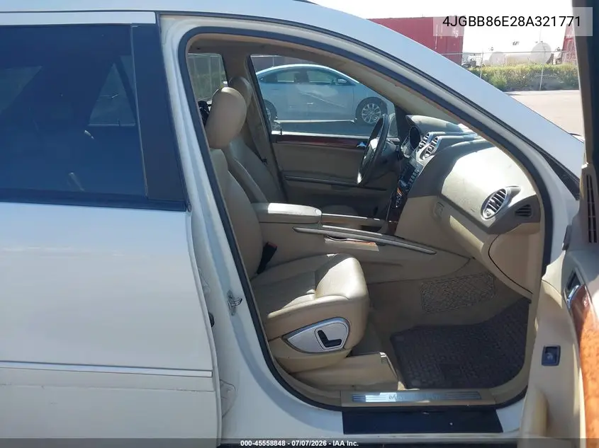 2008 Mercedes-Benz M-Class 3.5L VIN: 4JGBB86E28A321771 Lot: 45558848