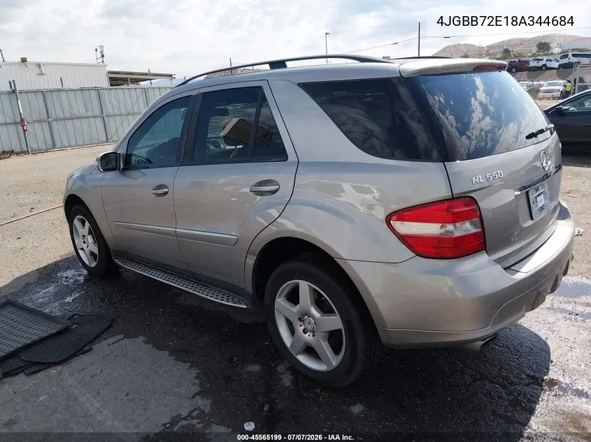 2008 Mercedes-Benz M-Class 5.5L VIN: 4JGBB72E18A344684 Lot: 45565199