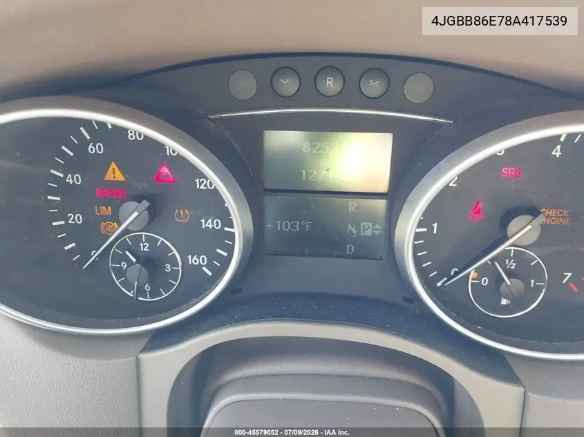 2008 Mercedes-Benz M-Class 3.5L VIN: 4JGBB86E78A417539 Lot: 45579052