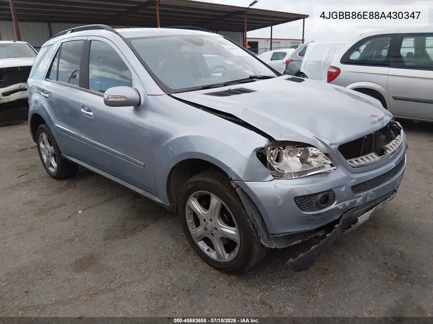 2008 Mercedes-Benz M-Class 3.5L VIN: 4JGBB86E88A430347 Lot: 45583658