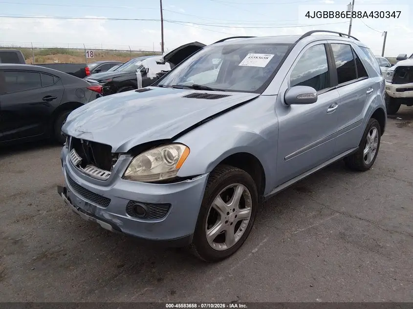 2008 Mercedes-Benz M-Class 3.5L VIN: 4JGBB86E88A430347 Lot: 45583658