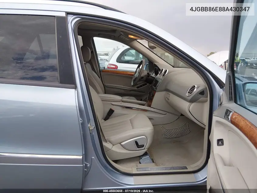 2008 Mercedes-Benz M-Class 3.5L VIN: 4JGBB86E88A430347 Lot: 45583658