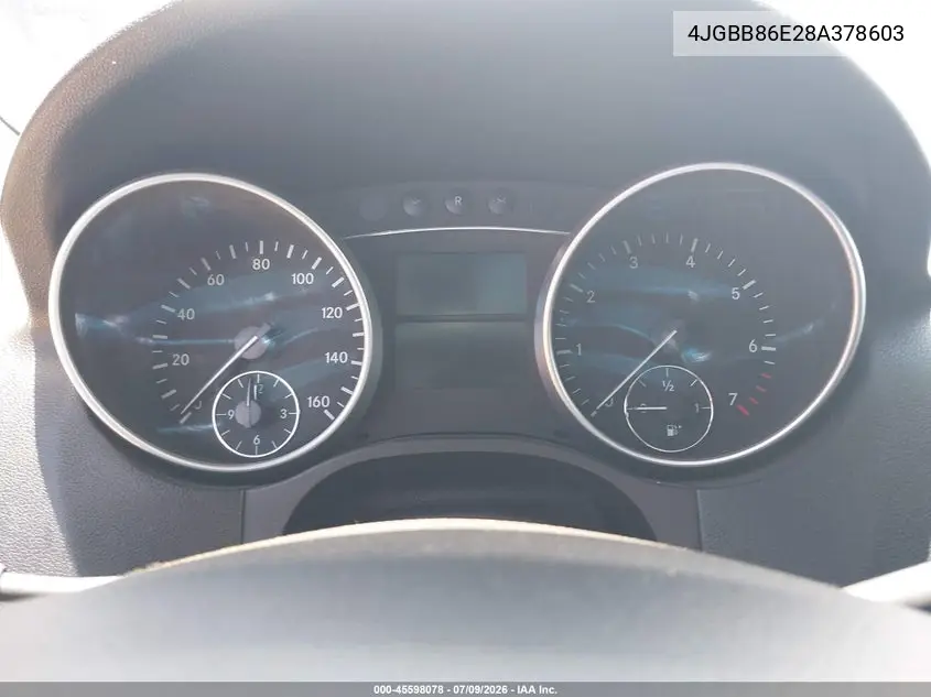 2008 Mercedes-Benz M-Class 3.5L VIN: 4JGBB86E28A378603 Lot: 45598078