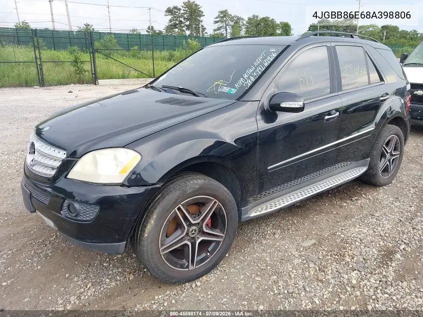 2008 Mercedes-Benz M-Class 3.5L VIN: 4JGBB86E68A398806 Lot: 45598174