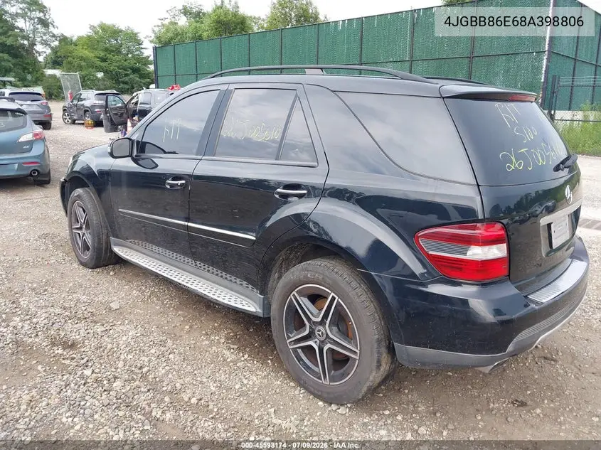 2008 Mercedes-Benz M-Class 3.5L VIN: 4JGBB86E68A398806 Lot: 45598174