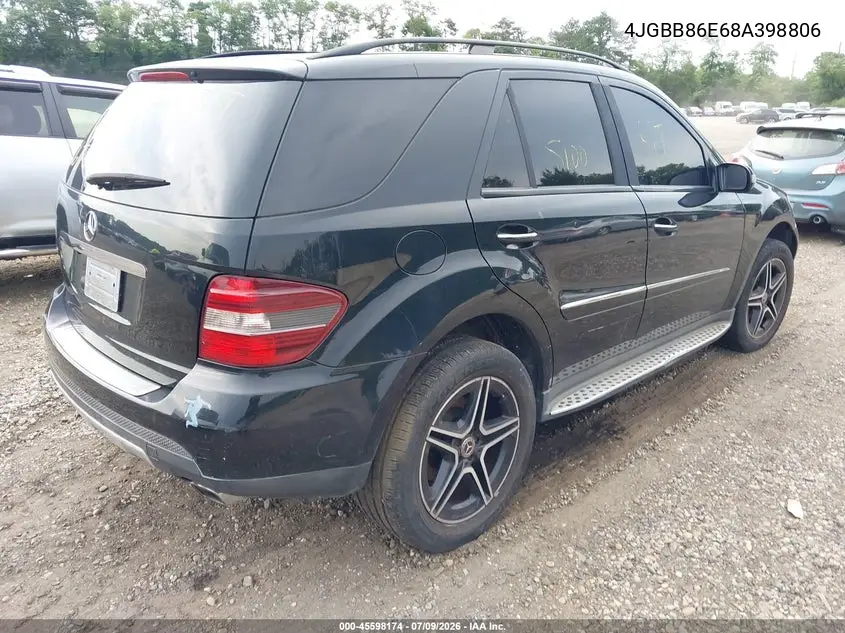 2008 Mercedes-Benz M-Class 3.5L VIN: 4JGBB86E68A398806 Lot: 45598174