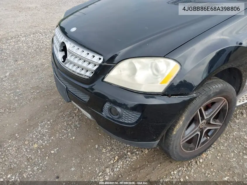 2008 Mercedes-Benz M-Class 3.5L VIN: 4JGBB86E68A398806 Lot: 45598174