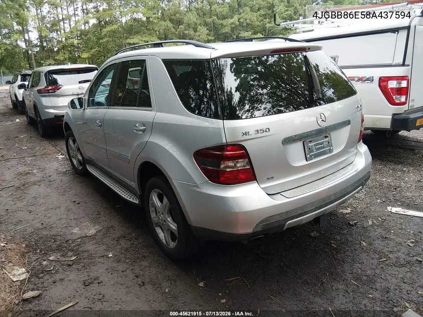 2008 Mercedes-Benz M-Class 3.5L VIN: 4JGBB86E58A437594 Lot: 45621915