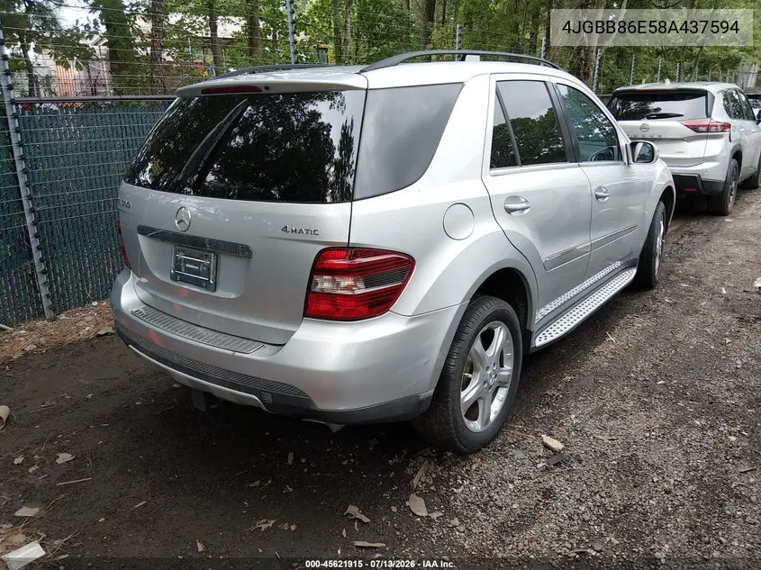 2008 Mercedes-Benz M-Class 3.5L VIN: 4JGBB86E58A437594 Lot: 45621915