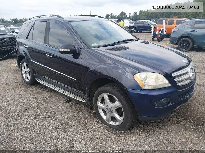 2008 Mercedes-Benz M-Class 3.5L VIN: 4JGBB86E28A310463 Lot: 45626074