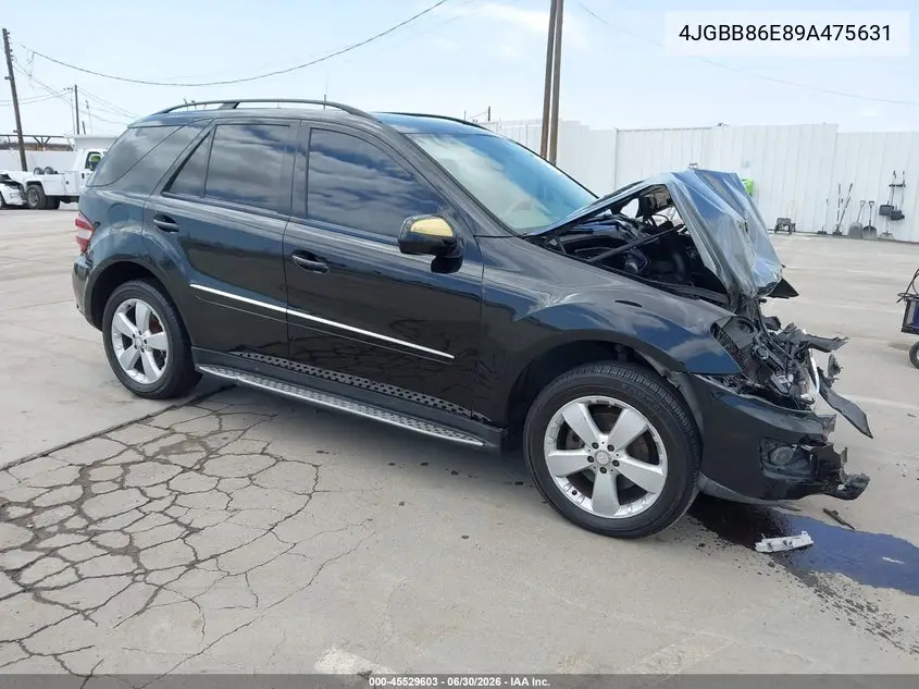 2009 Mercedes-Benz Ml 350 4Matic VIN: 4JGBB86E89A475631 Lot: 45529603