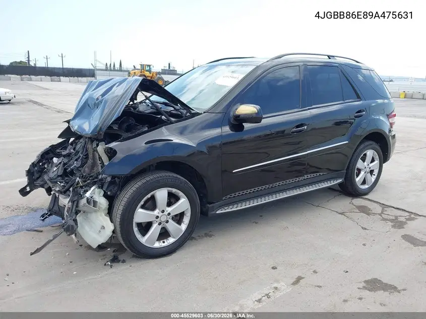 2009 Mercedes-Benz Ml 350 4Matic VIN: 4JGBB86E89A475631 Lot: 45529603