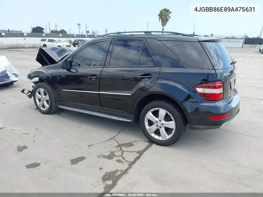 2009 Mercedes-Benz Ml 350 4Matic VIN: 4JGBB86E89A475631 Lot: 45529603