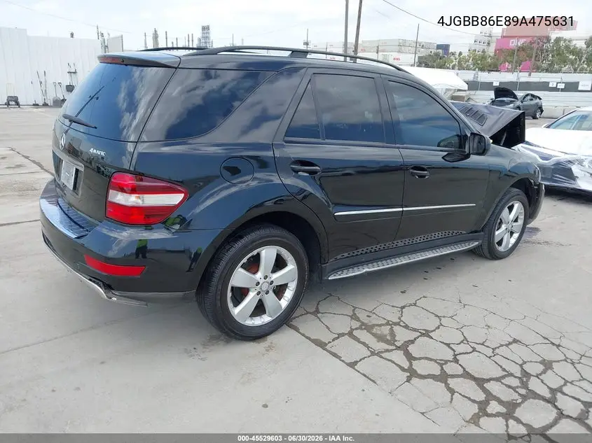 2009 Mercedes-Benz Ml 350 4Matic VIN: 4JGBB86E89A475631 Lot: 45529603