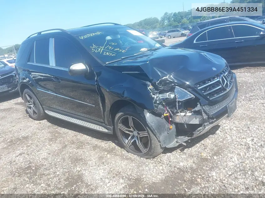 2009 Mercedes-Benz Ml 350 4Matic VIN: 4JGBB86E39A451334 Lot: 45563080