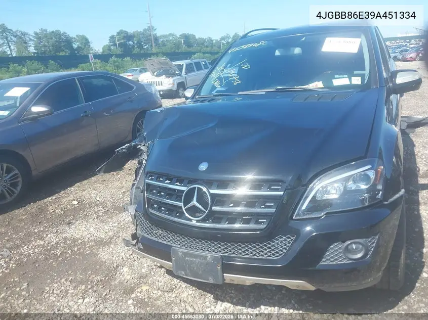2009 Mercedes-Benz Ml 350 4Matic VIN: 4JGBB86E39A451334 Lot: 45563080